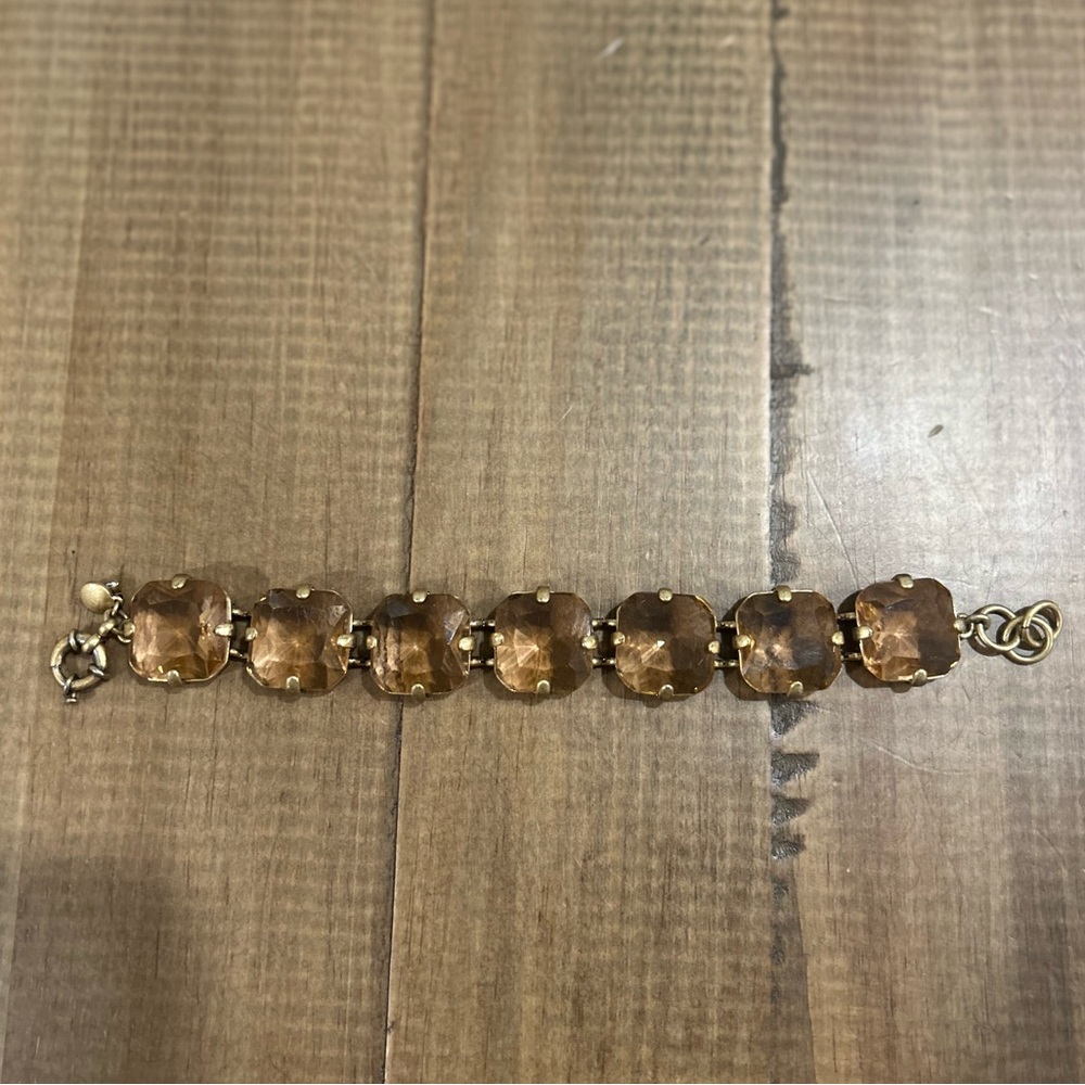J.Crew Gold and brown gem bracelet